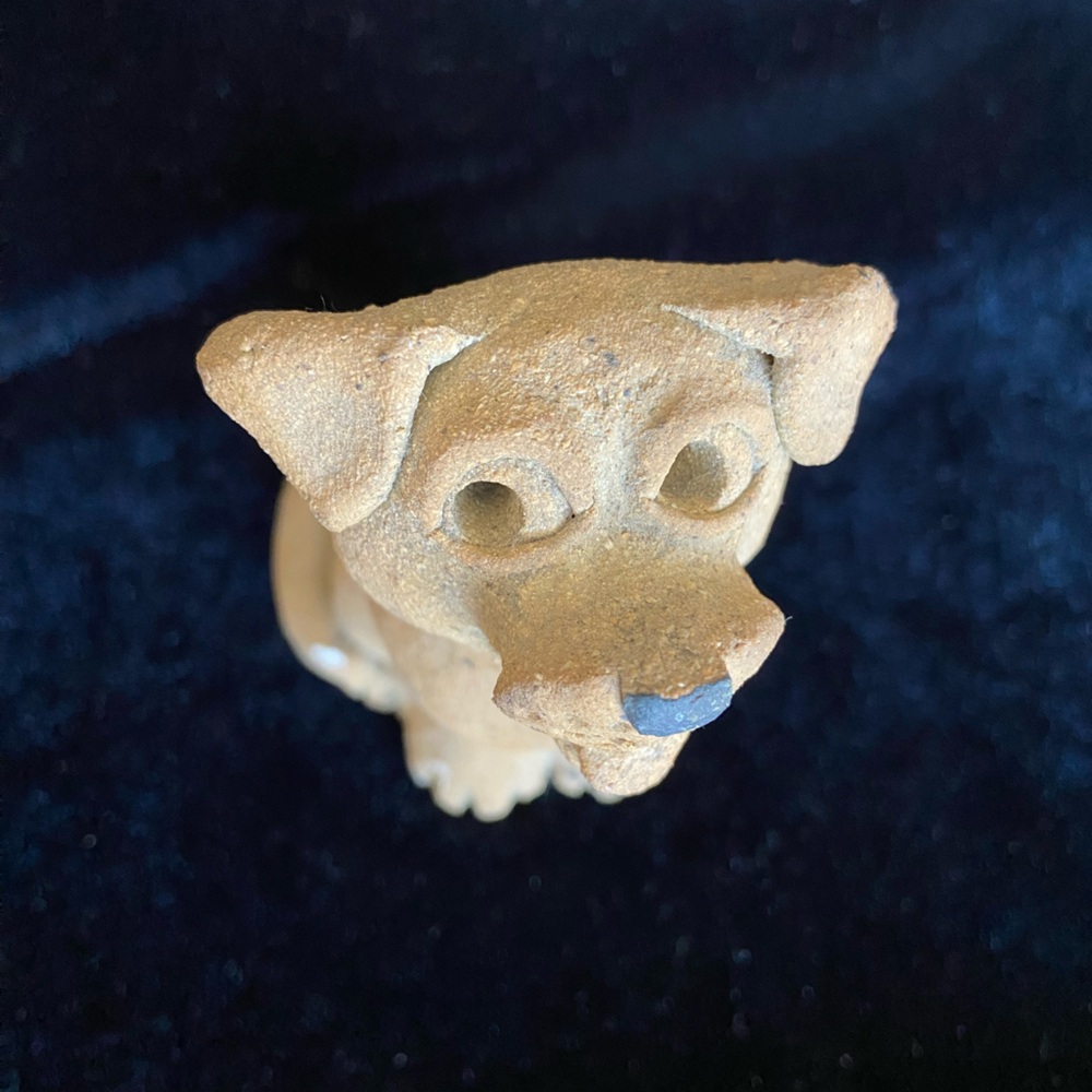 🩵 Adorable Handmade Clay Sand Textured Dog Puppy Figurine Sculpture - Picture 3 of 11